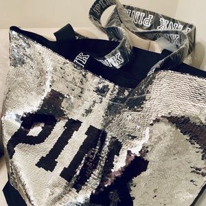 PINK by Victorias Secret Silver Gold Sequins Tote